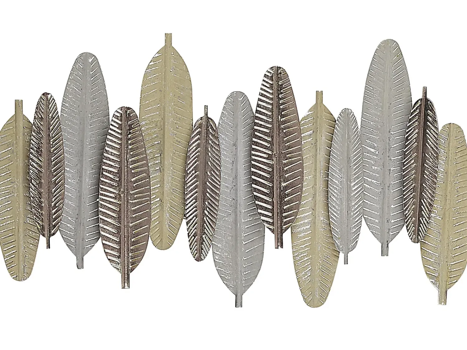 Discount Beliani Decorazione da parete Piuma ANTIMONY Metallo 37 cm Argento Oro Argento