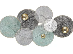 Best Beliani Decorazione da parete POLONIUM Metallo 49 cm Multicolore Grigio Multicolore Nero Oro Verde