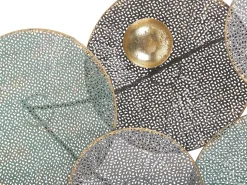 Best Beliani Decorazione da parete POLONIUM Metallo 49 cm Multicolore Grigio Multicolore Nero Oro Verde