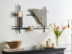 Clearance Beliani Decorazione da parete PORTMARNOCK Metallo 45 cm Multicolore Bianco Grigio Nero Oro Multicolore