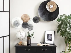 Beliani Decorazione da parete RUBIDIUM Metallo 49 cm Nero Bianco Oro Nero