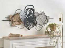 Sale Beliani Decorazione da parete SALLINS Metallo 48 cm Nero Grigio Marrone Nero