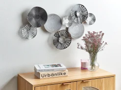 New Beliani Decorazione da parete TENNESSINE Metallo 49 cm Nero Grigio Nero