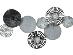 New Beliani Decorazione da parete TENNESSINE Metallo 49 cm Nero Grigio Nero