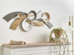 Discount Beliani Decorazione da parete TIMAHOE Metallo 31 cm Oro Bianco Oro Argento