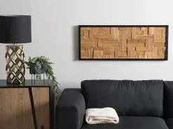 Hot Beliani Decorazione da parete TOLUCA Legno di teak 40 cm Marrone
