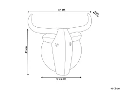 Clearance Beliani Decorazione da parete Toro ERBIUM Metallo 41 cm Grigio Grigio Rame