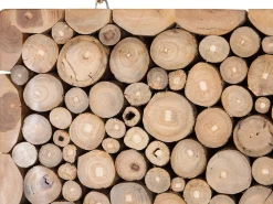 Online Beliani Decorazione da parete TWIG Legno di teak 85 cm chiaro Marrone