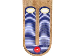 Clearance Beliani Decorazione da parete Volto JIMETA Legno di mango 40 cm Blu Marrone Rosso Blu