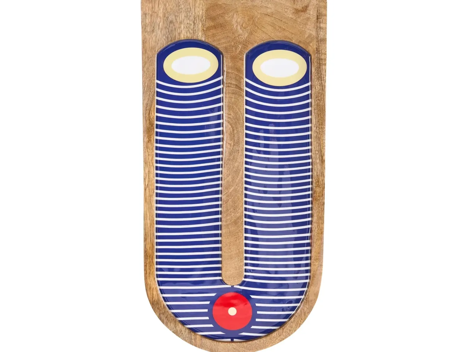 Clearance Beliani Decorazione da parete Volto JIMETA Legno di mango 40 cm Blu Marrone Rosso Blu