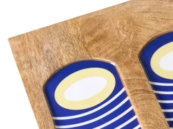 Clearance Beliani Decorazione da parete Volto JIMETA Legno di mango 40 cm Blu Marrone Rosso Blu