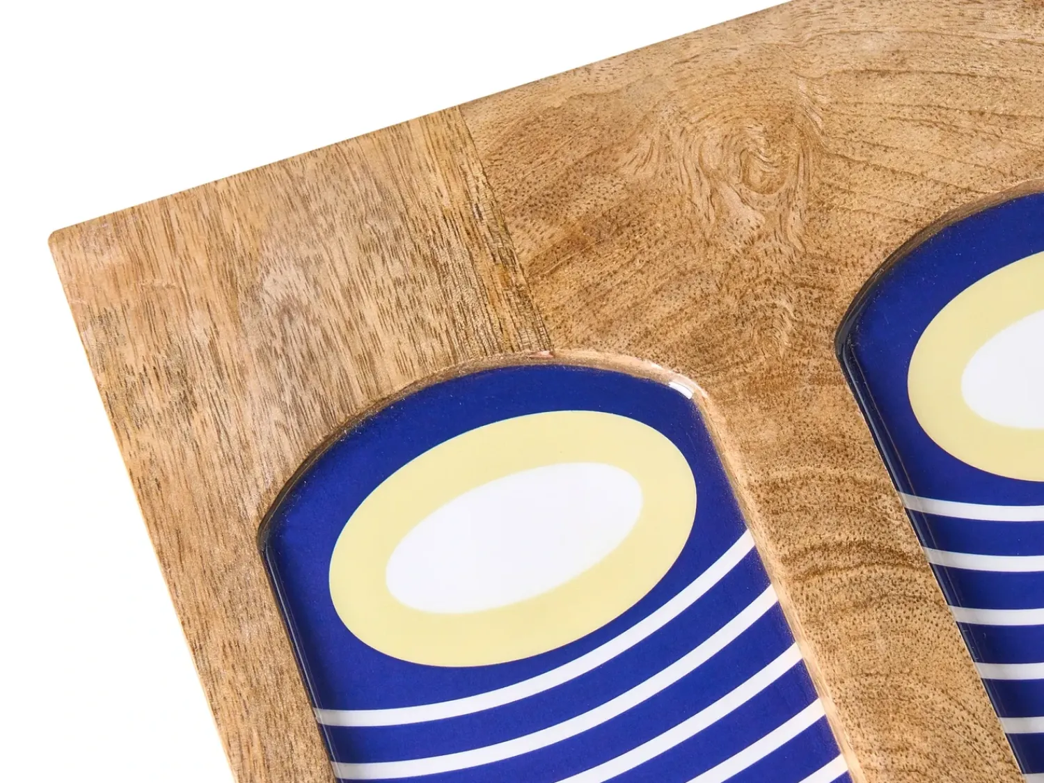 Clearance Beliani Decorazione da parete Volto JIMETA Legno di mango 40 cm Blu Marrone Rosso Blu