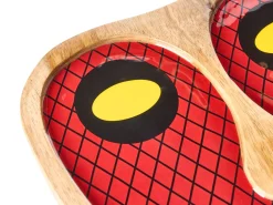 Outlet Beliani Decorazione da parete Volto KATSINA Legno di mango 22 cm Rosso Giallo Rosso Nero