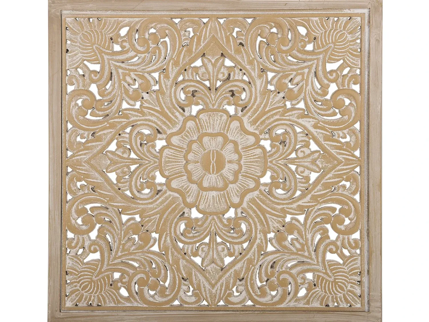 Hot Beliani Decorazione da parete YONORA 60 cm Bianco Bianco Marrone