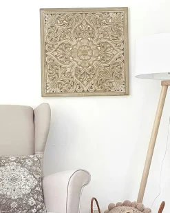 Hot Beliani Decorazione da parete YONORA 60 cm Bianco Bianco Marrone