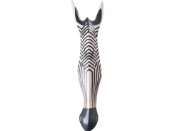 New Beliani Decorazione da parete Zebra GBOKO Legno di mango 80 cm Nero/Bianco Bianco Nero