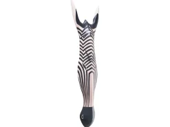New Beliani Decorazione da parete Zebra GBOKO Legno di mango 80 cm Nero/Bianco Bianco Nero