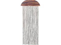 New Beliani Decorazione da parete ZIKIRIA Legno di pioppo 92 cm Marrone scuro Bianco Marrone Nero