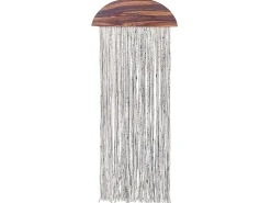 New Beliani Decorazione da parete ZIKIRIA Legno di pioppo 92 cm Marrone scuro Bianco Marrone Nero