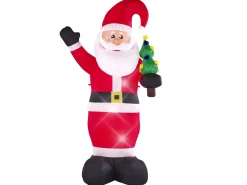 Outlet Beliani Decorazione gonfiabile per esterni LED IVALO Babbo Natale 225 cm Rosso Bianco Rosso Nero Verde