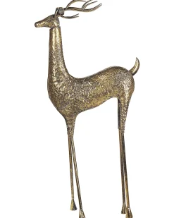 Beliani Decorazione natalizia a pavimento PELLO Renna 126 cm Oro