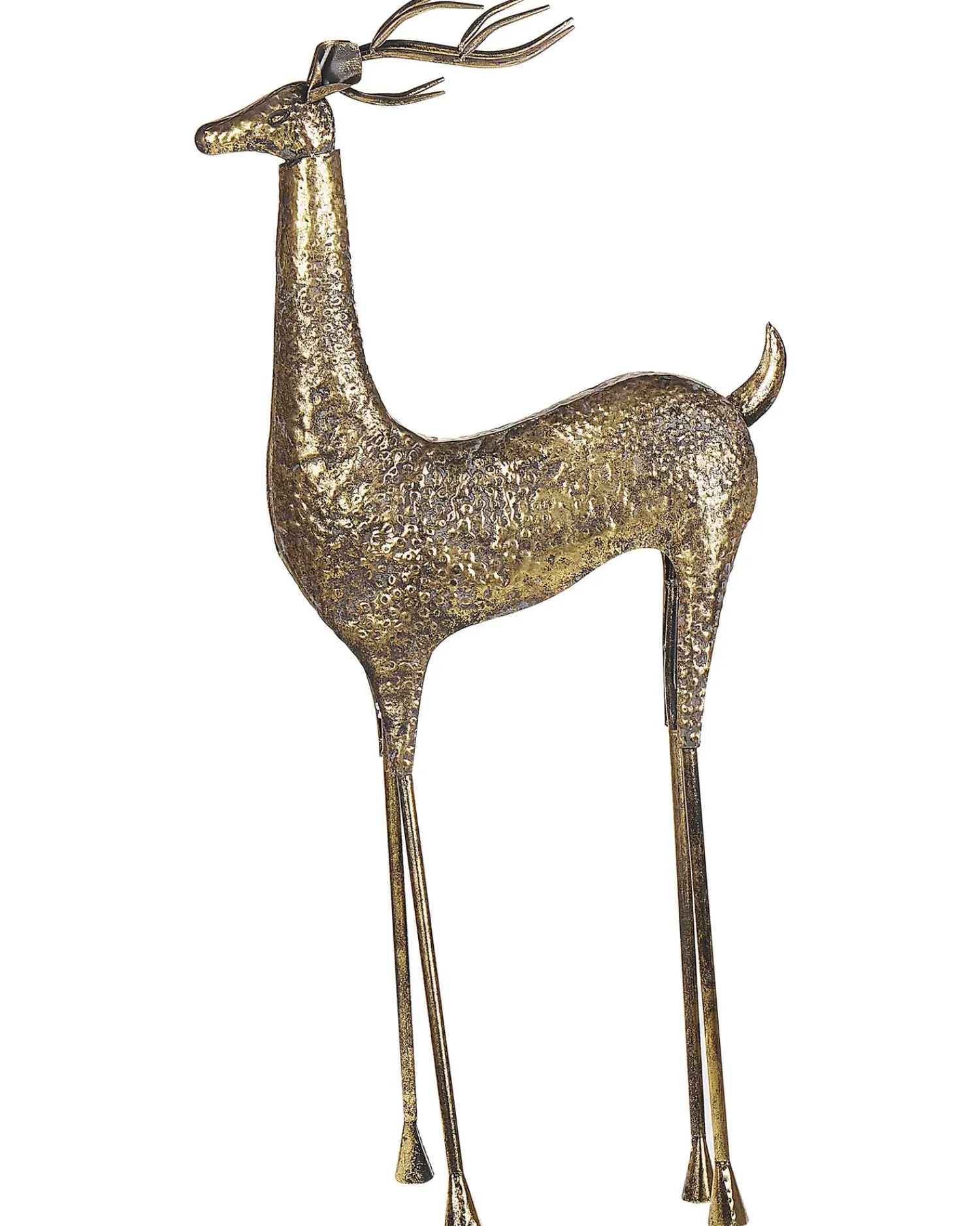 Beliani Decorazione natalizia a pavimento PELLO Renna 126 cm Oro