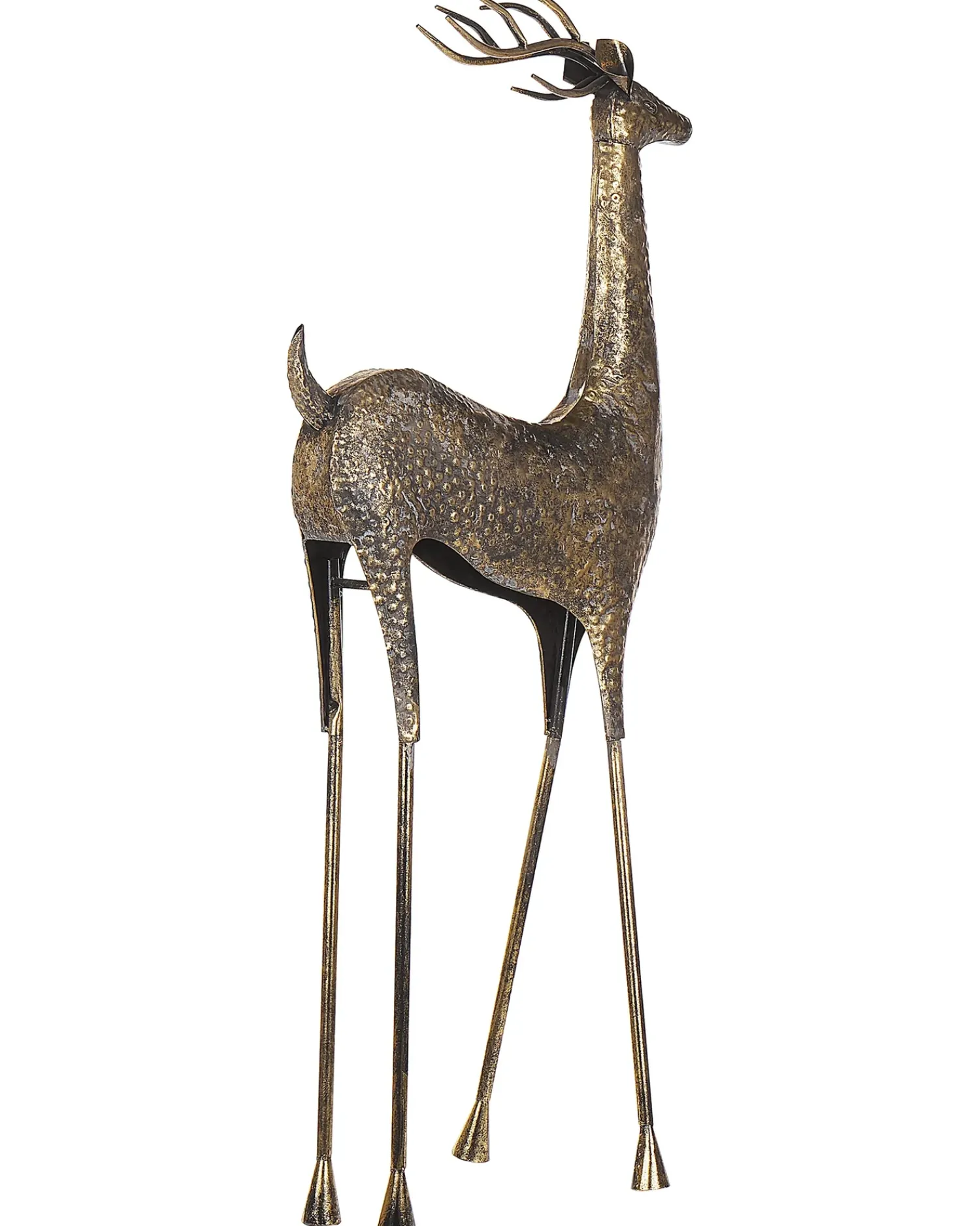 Beliani Decorazione natalizia a pavimento PELLO Renna 126 cm Oro