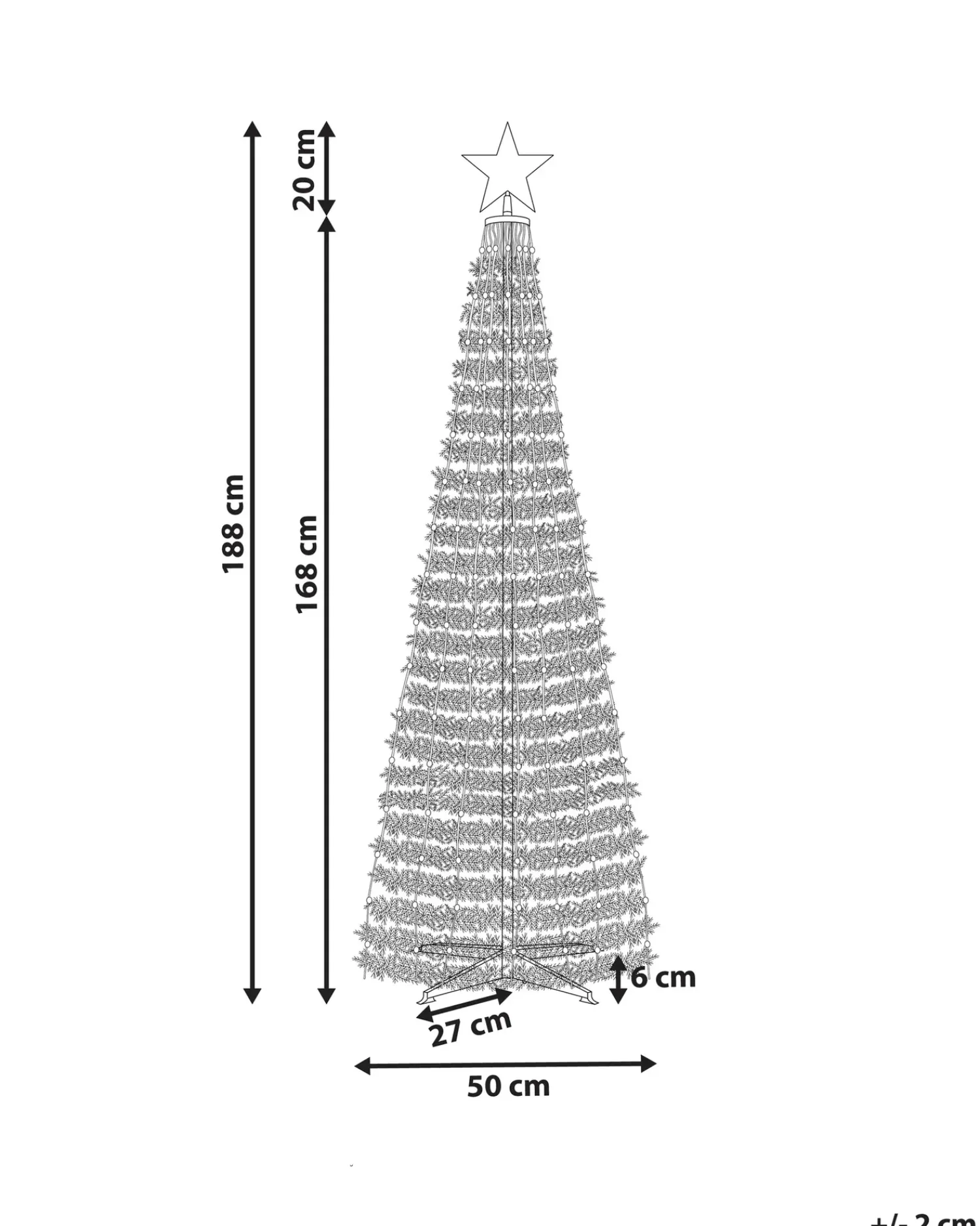 Online Beliani Decorazione natalizia a pavimento Smart LED con App SAARLOQ Albero di Natale Verde
