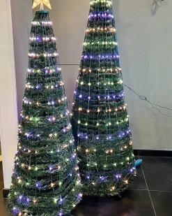 Best Beliani Decorazione natalizia a pavimento Smart LED con App SAARLOQ Albero di Natale Verde