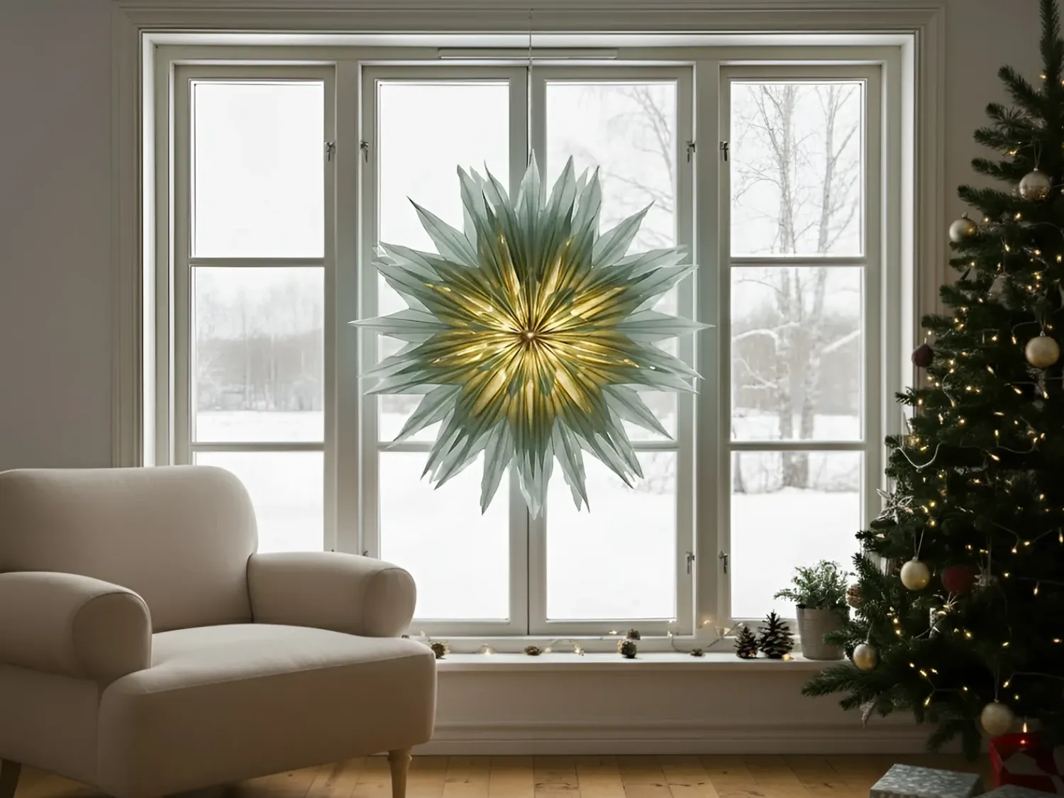 Discount Beliani Decorazione natalizia GRONA Stella 96 cm Verde
