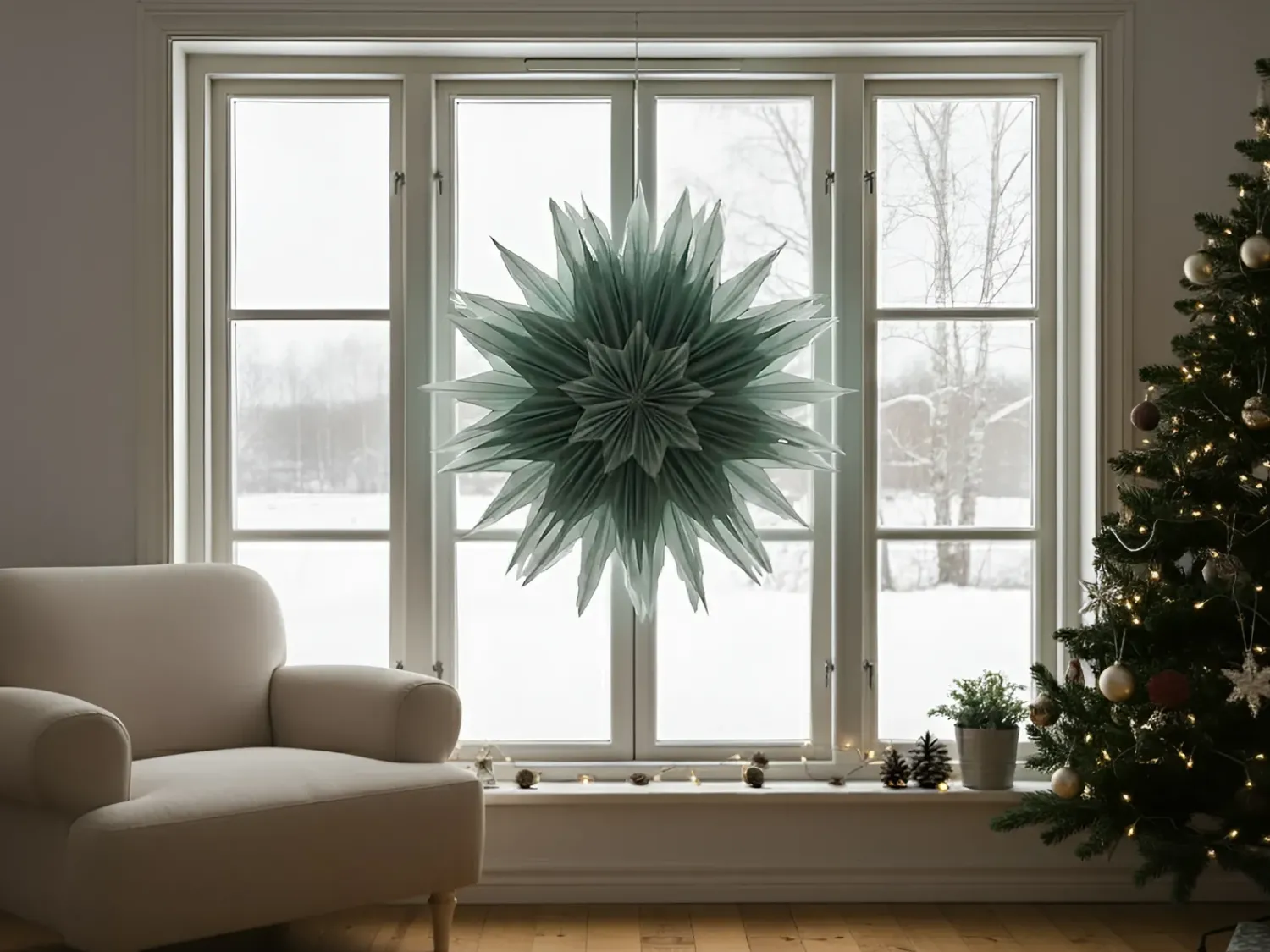 Discount Beliani Decorazione natalizia GRONA Stella 96 cm Verde