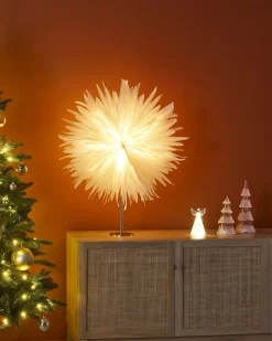 Clearance Beliani Decorazione natalizia Lampada da tavolo SATOPANTH Stella 70 cm Bianco Bianco Argento