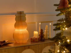 Hot Beliani Decorazione natalizia Lampada da tavolo BANGA Pupazzo di neve 51 cm Beige