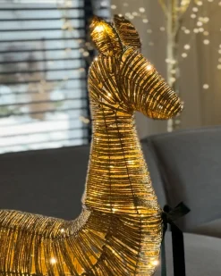 Discount Beliani Decorazione natalizia LED AKUREYRI Renna 110 cm Oro