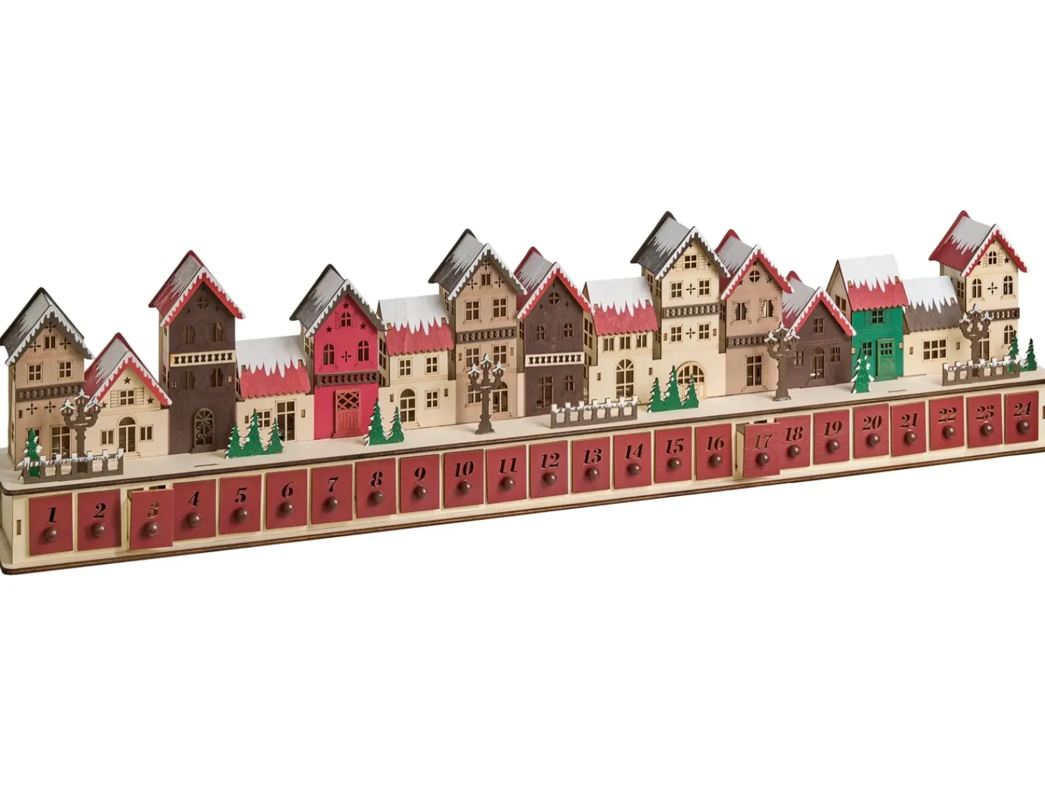 Best Beliani Decorazione natalizia LED ASPERN Calendario dell'Avvento 18 cm Rosso