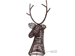 Beliani Decorazione natalizia LED DYBESO Renna 60 cm scuro Marrone