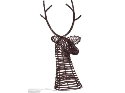Beliani Decorazione natalizia LED DYBESO Renna 60 cm scuro Marrone