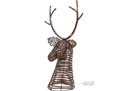 Beliani Decorazione natalizia LED DYBESO Renna 60 cm scuro Marrone