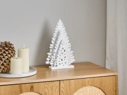 Beliani Decorazione natalizia LED EMMESAN Albero di Natale 33 cm Bianco