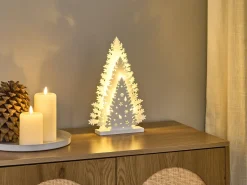 Beliani Decorazione natalizia LED EMMESAN Albero di Natale 33 cm Bianco