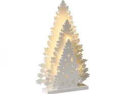 Beliani Decorazione natalizia LED EMMESAN Albero di Natale 33 cm Bianco