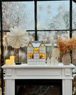 Outlet Beliani Decorazione natalizia LED FEMUND Calendario dell'Avvento 40 cm Bianco