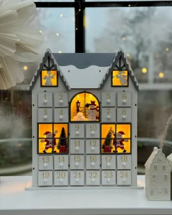 Outlet Beliani Decorazione natalizia LED FEMUND Calendario dell'Avvento 40 cm Bianco