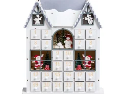 Outlet Beliani Decorazione natalizia LED FEMUND Calendario dell'Avvento 40 cm Bianco