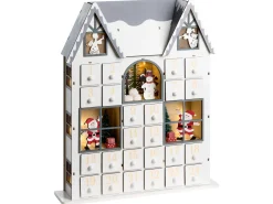 Outlet Beliani Decorazione natalizia LED FEMUND Calendario dell'Avvento 40 cm Bianco