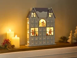 Outlet Beliani Decorazione natalizia LED FEMUND Calendario dell'Avvento 40 cm Bianco