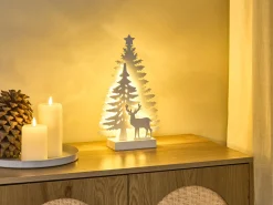 Outlet Beliani Decorazione natalizia LED FEMAN Renna Albero di Natale 36 cm Bianco