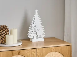 Outlet Beliani Decorazione natalizia LED FEMAN Renna Albero di Natale 36 cm Bianco