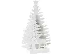 Outlet Beliani Decorazione natalizia LED FEMAN Renna Albero di Natale 36 cm Bianco