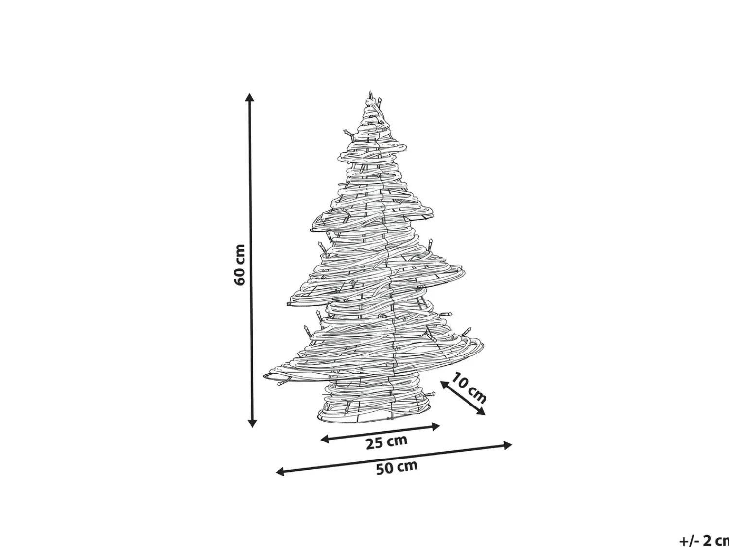 Sale Beliani Decorazione natalizia LED FURESO Albero di Natale 60 cm Naturale